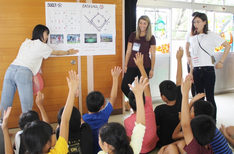 小学校での異文化交流会（国際観光学科2年ジェネスゼミ）